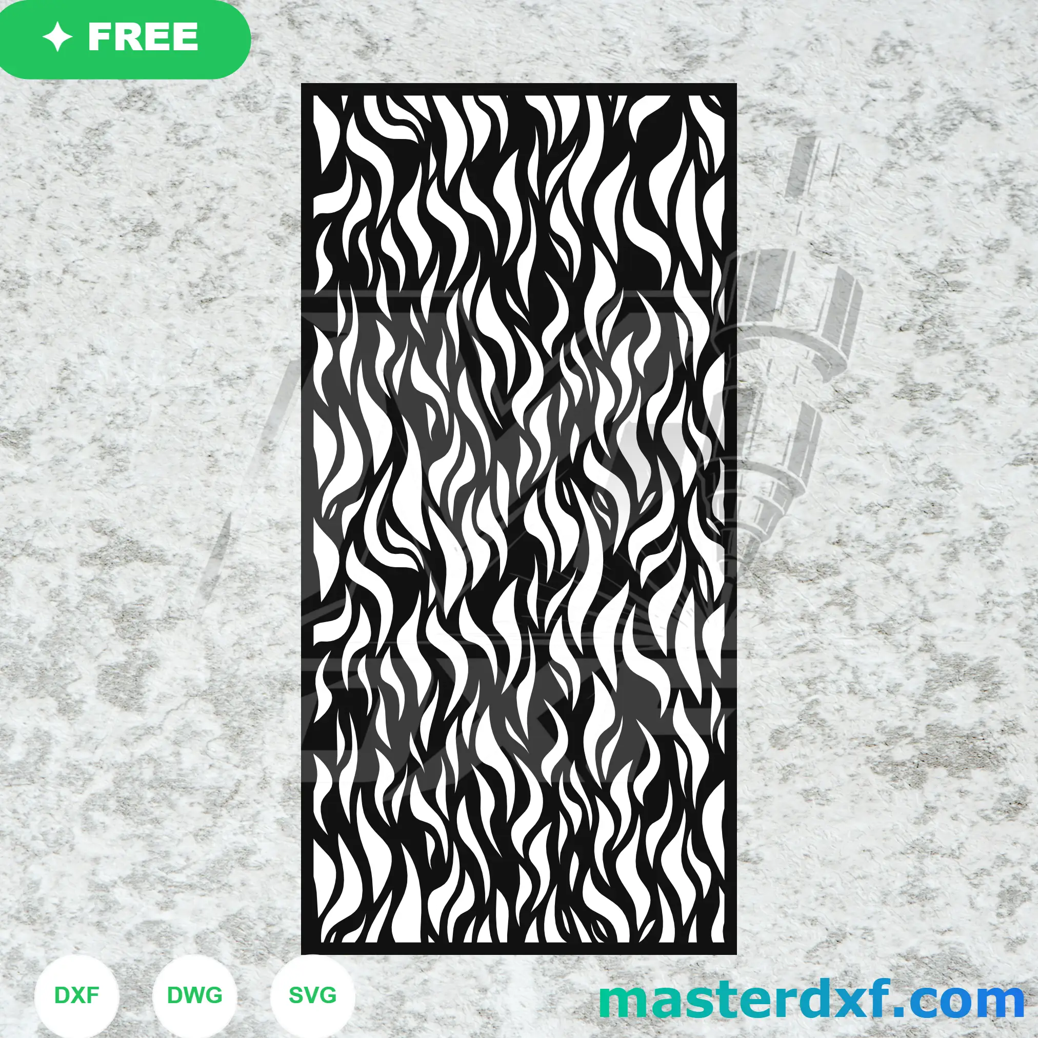 Wavy Flame Stripe DXF Screen for Dynamic Feature Walls DXF File